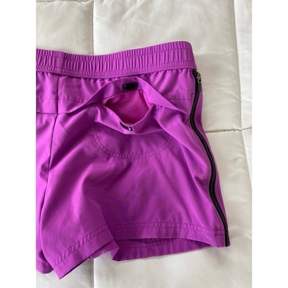 Fabletics Women's Shorts Purple Run Eloise Side Zipper Stretchy Pockets Medium - Picture 5 of 6